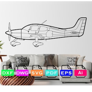 Cirrus SR22 Airplane Laser Cut Dxf Files, Vector Files, Laser cutting Files, DXF Dwg Ai SVG Pdf EPS Files, Digital Files