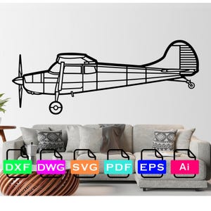 Cessna 170B Airplane Laser Cut Dxf Files, Vector Files, Laser cutting Files, DXF Dwg Ai SVG Pdf EPS Files, Digital Files