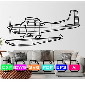 Cessna A185F Float Airplane Laser Cut Dxf Files, Vector Files, Laser cutting Files, DXF Dwg Ai SVG Pdf EPS Files, Digital Files