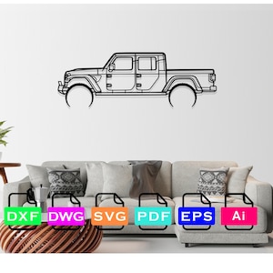 Jeep Gladiator Car Laser Cut Dxf Files, Vector Files, Laser cutting Files, DXF Dwg Ai SVG Pdf EPS Files, Digital Files