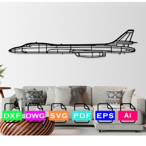 Rockwell B 1 Lancer vliegtuig lasergesneden dxf-bestanden, vectorbestanden, lasersnijden, DXF Dwg Ai SVG Pdf EPS-bestanden, digitale bestanden