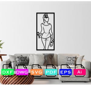 Woman Art Laser Cut Dxf Files, Vector Files, Laser cutting Files, DXF Dwg Ai SVG Pdf EPS Files, Digital Files