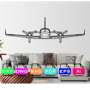 Cessna 421C Golden Eagle Airplane Laser Cut Dxf Files, Vector Files, Laser cutting Files, DXF Dwg Ai SVG Pdf EPS Files, Digital Files
