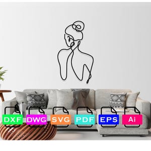 Woman Art Laser Cut Dxf Files, Vector Files, Laser cutting Files, DXF Dwg Ai SVG Pdf EPS Files, Digital Files