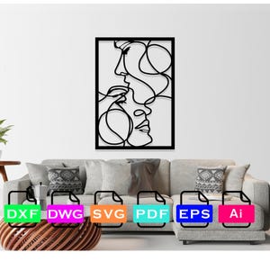 Woman Art Laser Cut Dxf Files, Vector Files, Laser cutting Files, DXF Dwg Ai SVG Pdf EPS Files, Digital Files