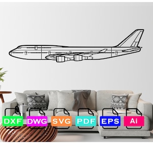 Boeing 747 800 Airplane Laser Cut Dxf Files, Vector Files, Laser cutting Files, DXF Dwg Ai SVG Pdf EPS Files, Digital Files