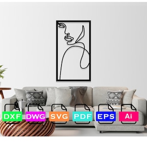 Woman Art Laser Cut Dxf Files, Vector Files, Laser cutting Files, DXF Dwg Ai SVG Pdf EPS Files, Digital Files