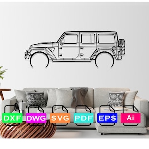 Jeep Wrangler Car Laser Cut Dxf Files, Vector Files, Laser cutting Files, DXF Dwg Ai SVG Pdf EPS Files, Digital Files