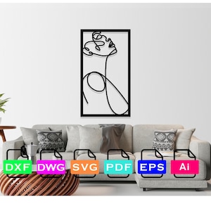 Woman Art Laser Cut Dxf Files, Vector Files, Laser cutting Files, DXF Dwg Ai SVG Pdf EPS Files, Digital Files