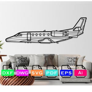 Cessna Citation XLS Airplane Laser Cut Dxf Files, Vector Files, Laser cutting Files, DXF Dwg Ai SVG Pdf EpS Files, Digital Files