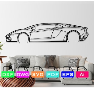 Aventador Car Laser Cut Dxf Files, Vector Files, Laser cutting Files, DXF Dwg Ai SVG Pdf EPS Files, Digital Files