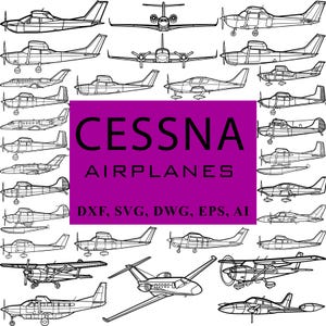 Cessna Airplane Bundle Laser Cut Dxf Files, Vector Files, Laser cutting Files, DXF Dwg Ai SVG Pdf EPS Files, Digital Files