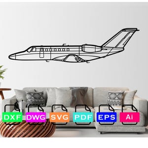 Cessna Citation CJ3 + Airplane Laser Cut Dxf Files, Vector Files, Laser cutting Files, DXF Dwg Ai SVG Pdf EPS Files, Digital Files