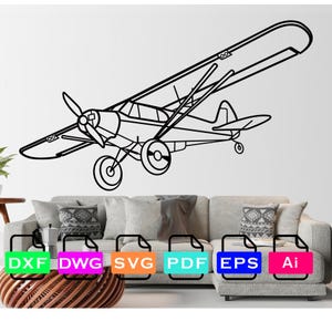Cessna 180 Skywagon Airplane Laser Cut Dxf Files, Vector Files, Laser cutting Files, DXF Dwg Ai SVG Pdf EPS Files, Digital Files