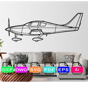 Cessna Columbia 350 Airplane Laser Cut Dxf Files, Vector Files, Laser cutting Files, DXF Dwg Ai SVG Pdf EPS Files, Digital Files