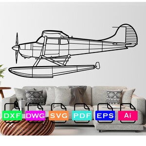 Cessna 170B Float Airplane Laser Cut Dxf Files, Vector Files, Laser cutting Files, DXF Dwg Ai SVG Pdf EPS Files, Digital Files