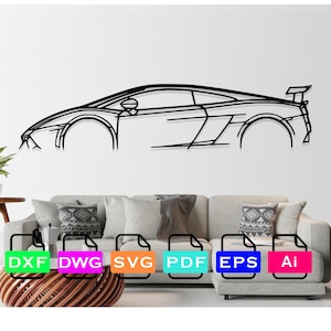 Gallardo Car Laser Cut Dxf Files, Vector Files, Laser cutting Files, DXF Dwg Ai SVG Pdf EPS Files, Digital Files