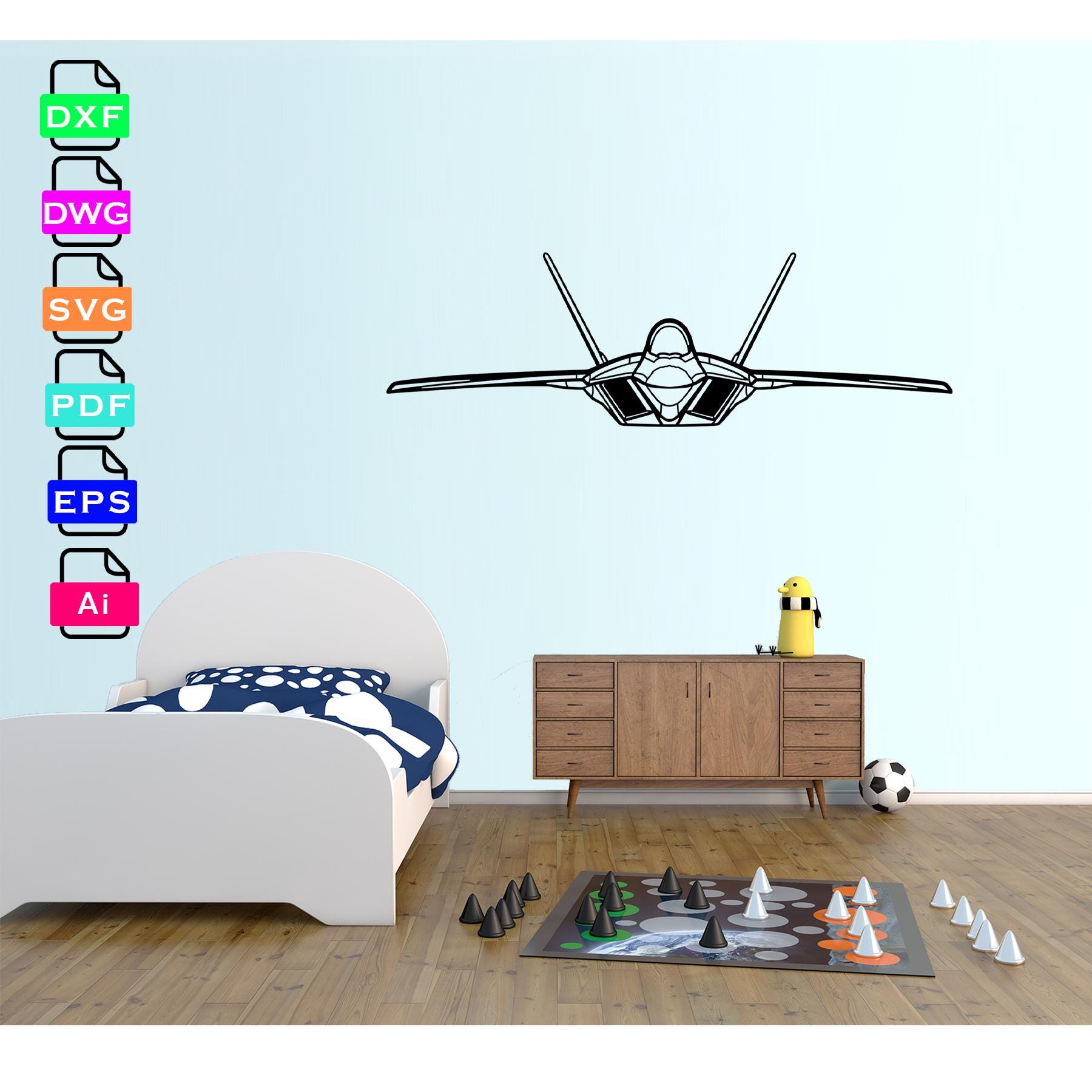 Lockheed Martin F 22 Raptor Airplane Laser Cut Dxf Files, Vector Files ...