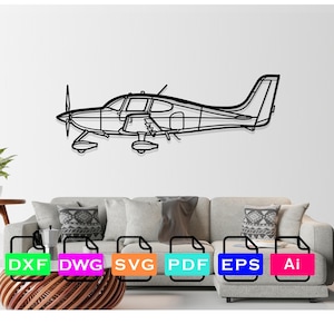 Cirrus SR22 Airplane Laser Cut Dxf Files, Vector Files, Laser cutting Files, DXF Dwg Ai SVG Pdf EPS Files, Digital Files