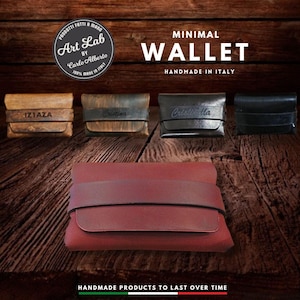 Porta carte di credito, portafoglio in pelle minimalista, monete, portafoglio sottile e minimale in pelle piccolo, regalo, uomo donna