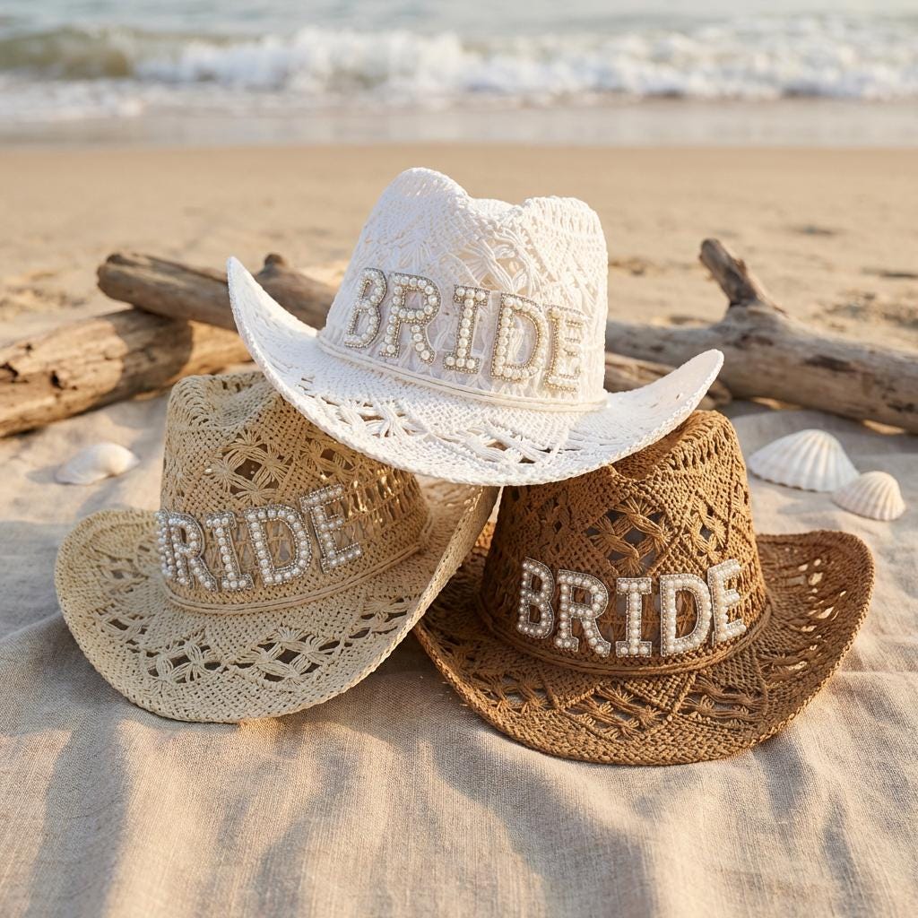 Bride Straw Cowboy Hat