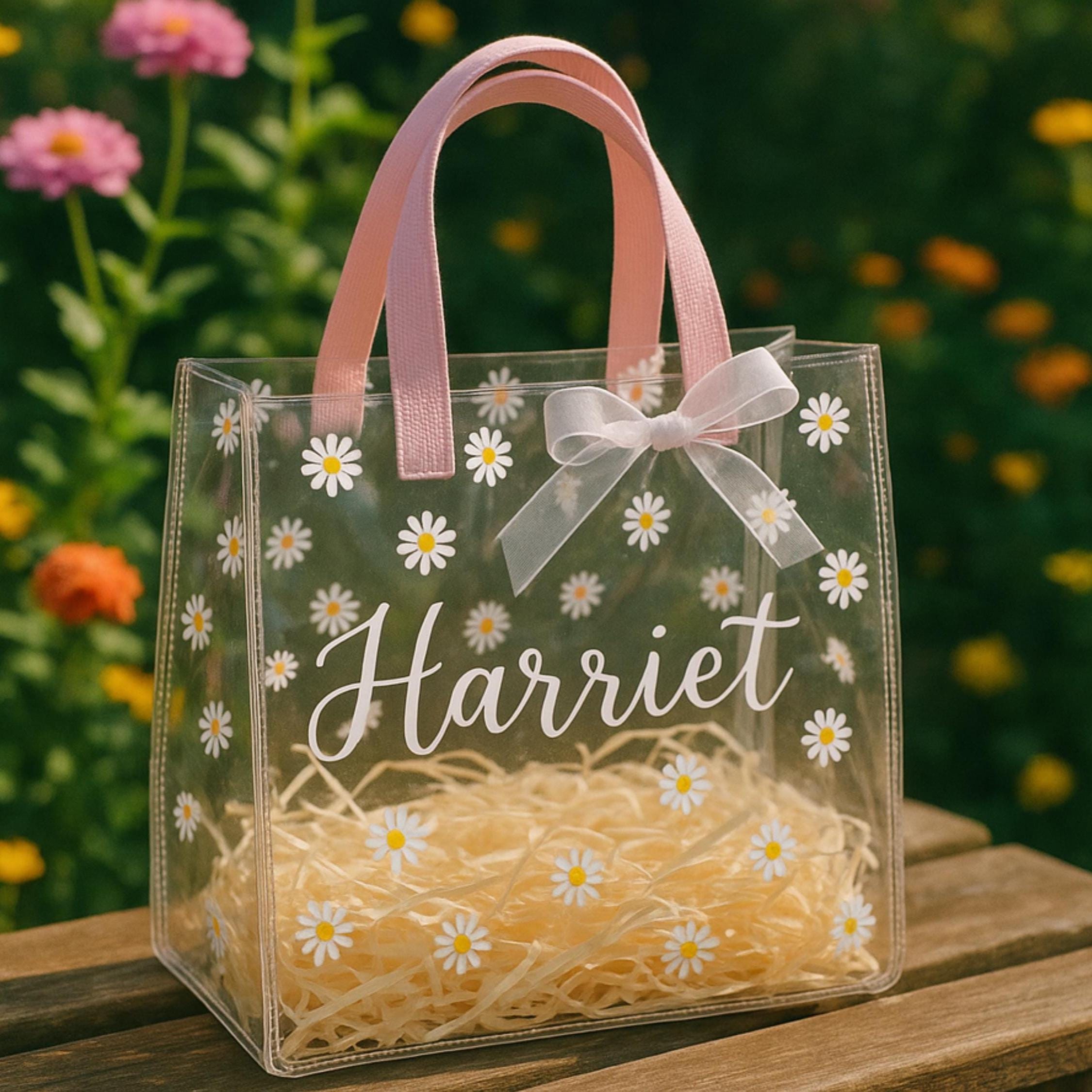 【Raucohouse】Floral pattern see-through bag Clear Coated Bags | Stitch-Stash