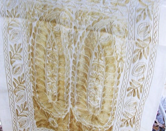 Gold Embroidered Dresser Scarf 1920s