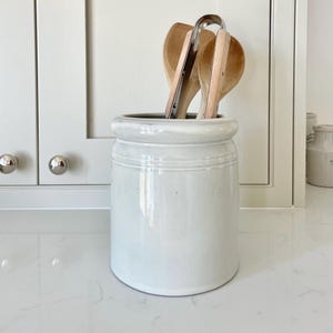 Stoneware Kitchen Utensil Jar - Crock Pot