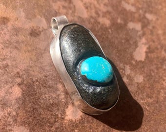All Colorado Pendant Pikes Peak Granite Cripple Creek Turquoise Sterling Silver