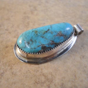 Sterling Silver Setting Kingman Turquoise Pendant