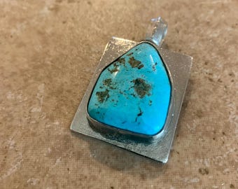 Sterling Silver Cripple Creek Turquoise Pendant