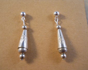 Sterling Silver Bead Earrings Dangle Stud 6