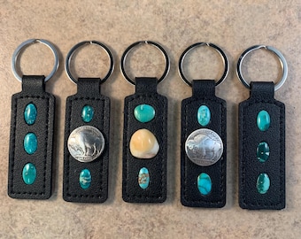Cripple Creek Turquoise Keychain Buffalo Nickel Variety