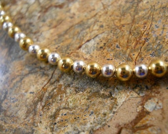 Gold-Filled and Sterling Silver Bead Necklace 18"