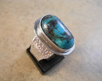 Sterling Silver Kingman Turquoise Ring size 13