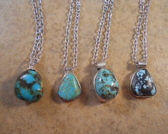 Petite Assorted Turquoise Sterling Silver Necklaces