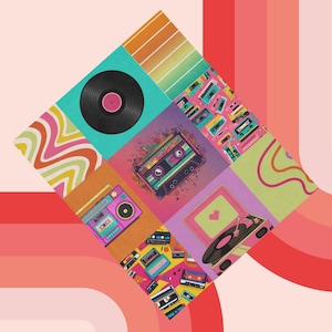 Retro Music Vibe Minky Blanket, Perfect for Music Lovers, Cozy Throw Blanket for Home Decor, Gift for Retro Enthusiasts, Nostalgic Blanket