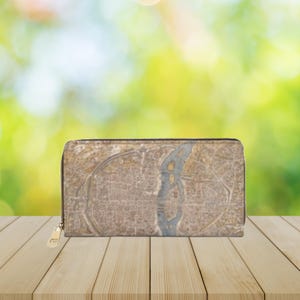 Accessoire de voyage pour portefeuille vintage avec carte de Paris, cadeau pour voyageurs, utilisation quotidienne, impression de carte, portefeuille, porte-cartes, pochette pour chéquier, cadeau pour elle