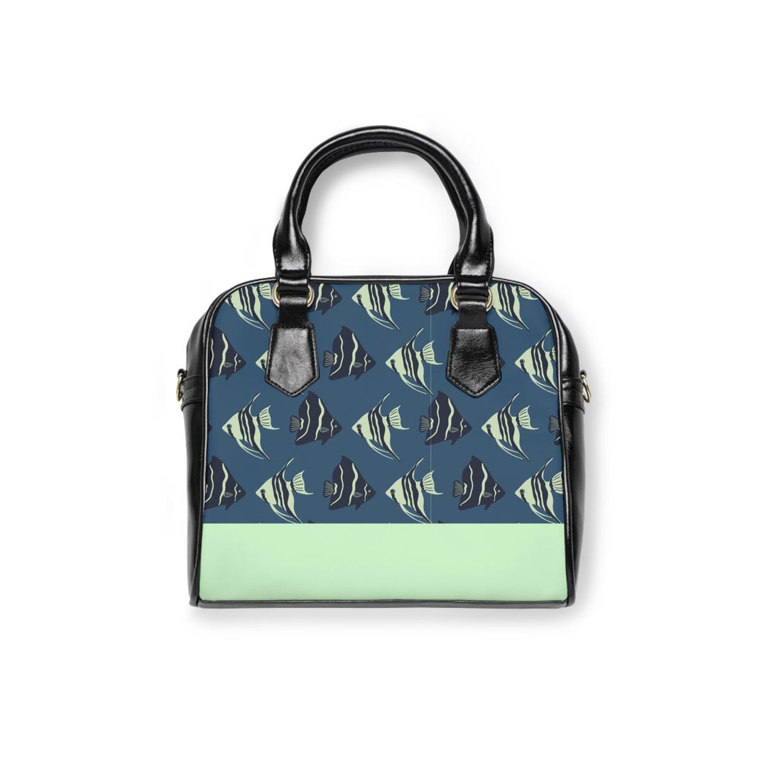 Fish Handbag Tropical Fish Design PU Leather Shoulder Handbag Purse Tote Everyday ...