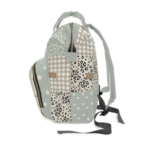 Mochila con estampado de retazos de leopardo y lunares / Mochila personalizada para bebé imagen 5