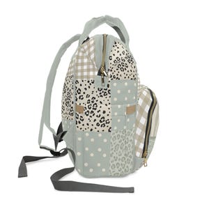 Mochila con estampado de retazos de leopardo y lunares / Mochila personalizada para bebé imagen 6