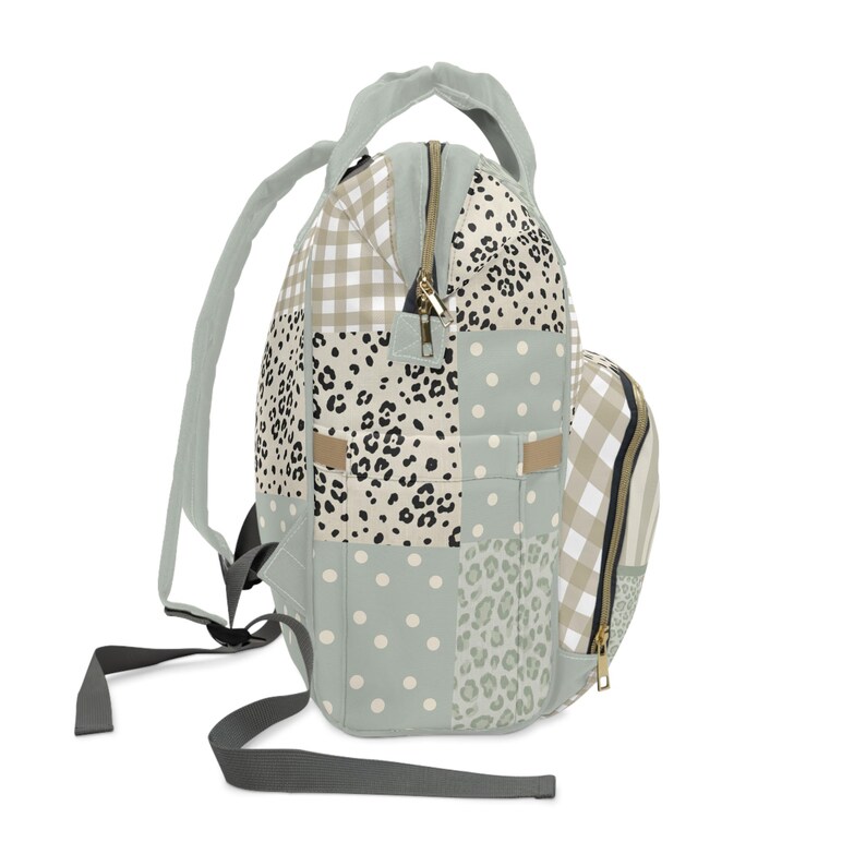 Mochila con estampado de retazos de leopardo y lunares / Mochila personalizada para bebé imagen 6