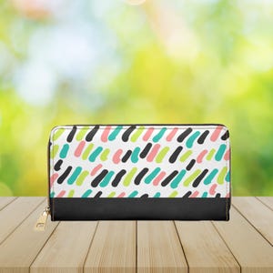 Cartera con cremallera de lujo prémium, minimalista y vibrante, monedero colorido, elegante portamonedas, elegante tarjetero, regalo para ella, regalo de cumpleaños para mamá