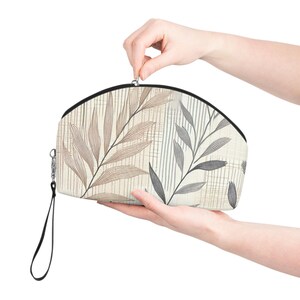 Boho Crosshatch Design Makeup Bag Elegant Cosmetic Pouch Travel Accessories for Women Gifts for Her Makeup Organizer Gift for Birthday