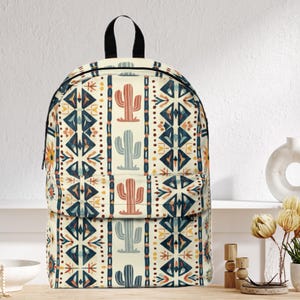 Desert Vibes Southwest Design BackpackSchool Bag Summer Travel Pack Unique Gift for Her Daypack Outdoor Adventure Bag College Bookbag Gift