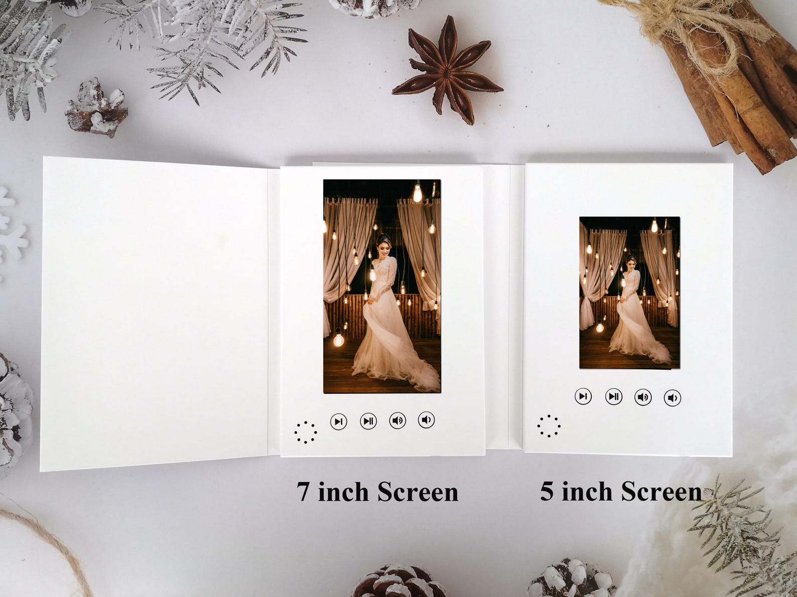 5 / 7 inch HD ips video book screen | paper cover Vertical horizontal video player | wedding gift 7" screen video brochure | 4GB memory - 7 inch vertical
