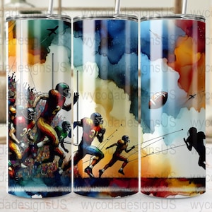 American Football Tumbler Wrap, 20 oz Skinny Tumbler PNG, Digital Download, Sublimation Wrap, Football Team Design