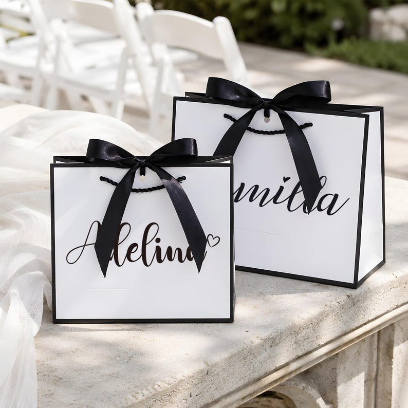 Personalized Bridesmaid Gift Bags, Custom Name Bridesmaid Proposal Bag ...