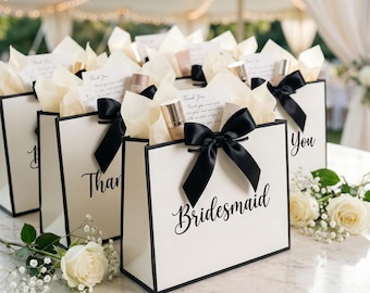 Bolsa de regalo personalizada para damas de honor, elegante detalle para la fiesta de bodas, bolsa personalizada para la fiesta nupcial