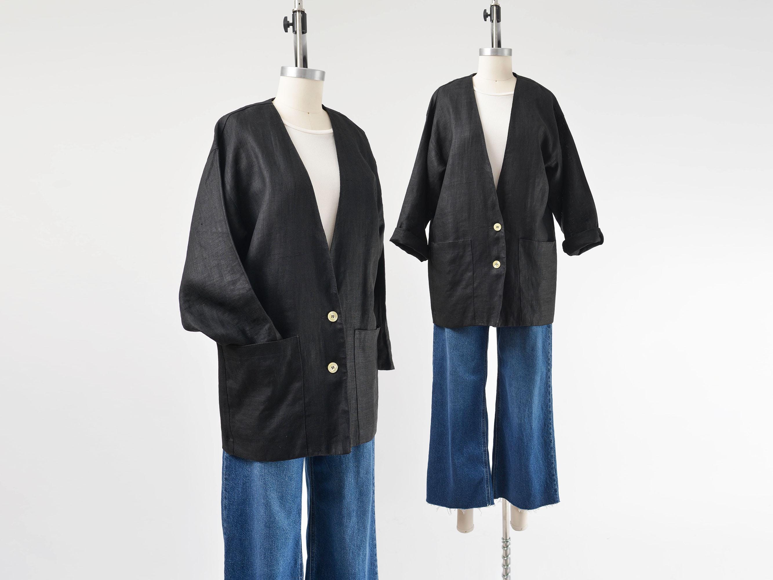 80s Linen Blazer - Etsy